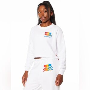 Aviator Nation + SoulCycle Collab Classic Cropped Crewneck Sweatshirt, Medium
